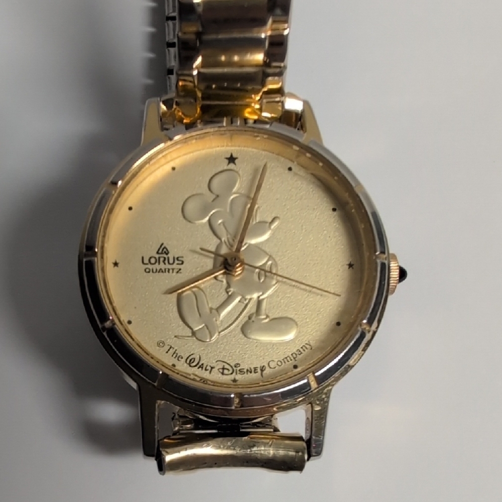 Vintage Lorus Quartz Gold-tone Mickey Mouse Watch